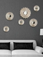 simple wall hanging resin round plate shape accessories home bed room tv background wall sticker crafts 3d wall mural decoration