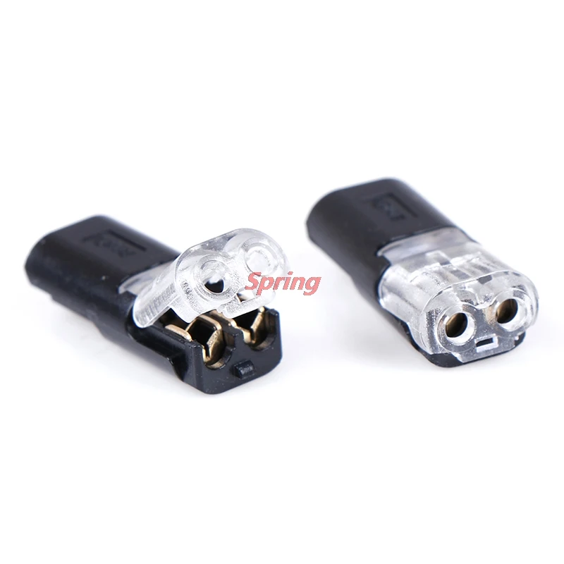 

New 10pcs/Lot 2pin Pluggable Spring Lock Wire Connector Cable Crimp Terminal Wholesale