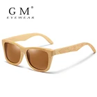 Солнцезащитные очки с бамбуковыми дужками, поляризационные, UV400