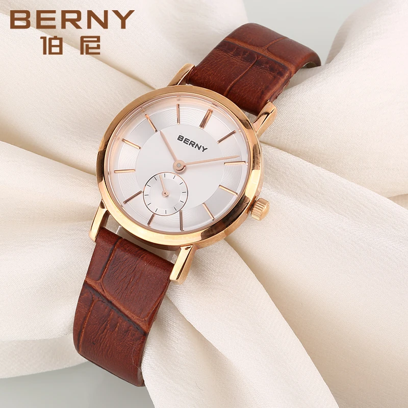 Couple Quartz Watch Stainless Steel Case Genuine Leather Waterproof Strap Sapphire Membrane Glass Watches Assistir Casal enlarge