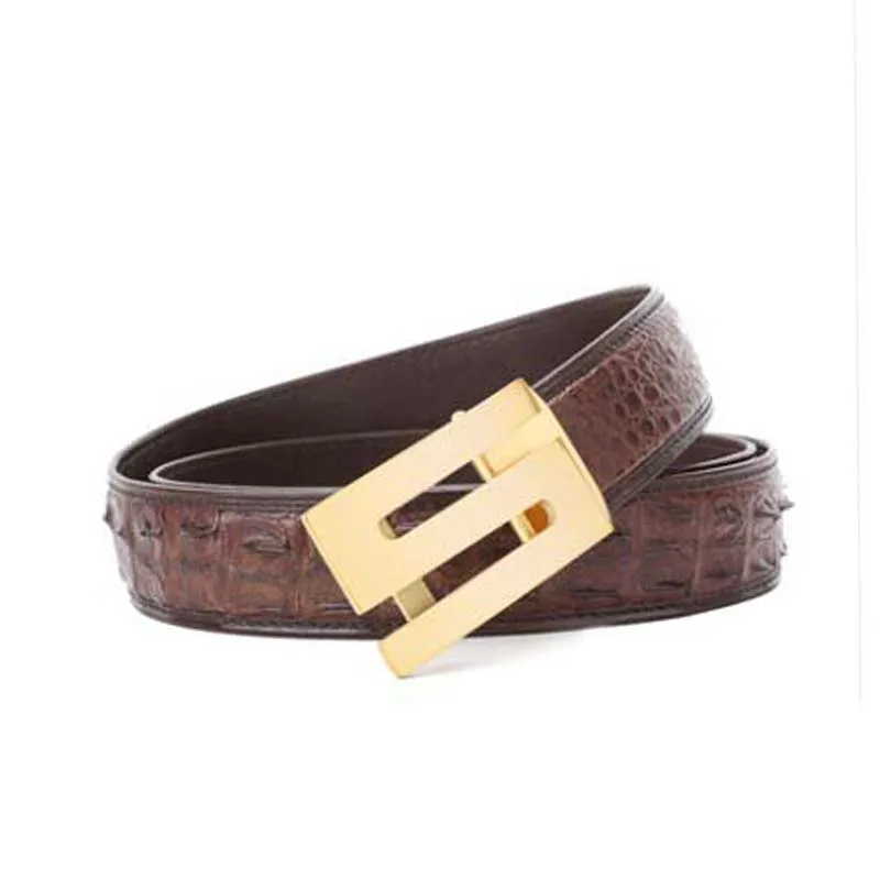 

SL crocodile leather belt for male business leisure youth Thailand Automatic buckle high-grade crocodile men belt male