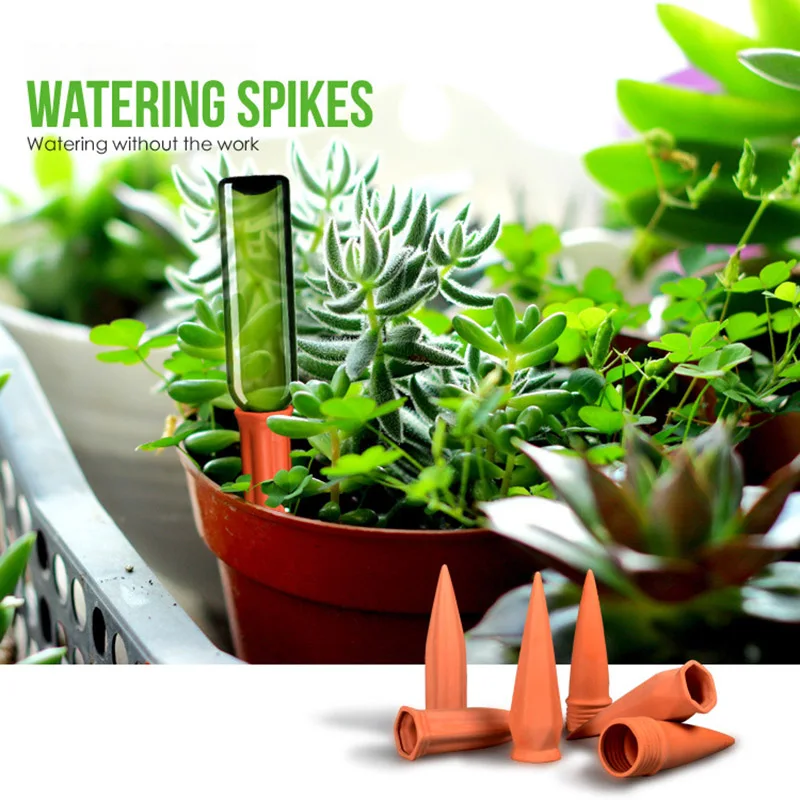 

4 Pcs Plant Waterer Self Watering Terracotta Spikes Automatically for Vacation Indoor Outdoor ALI88
