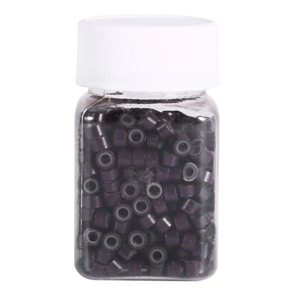 Brown 500Pcs 200/500/1000 шт. волосы бусин 4*3 мм волосы для loop-наращивания на микро-кольца силиконовые кольца/ссылки/бусины заколки для волос Инструменты для наращивания волос бусины Кольцо - Цвет: Brown 500Pcs