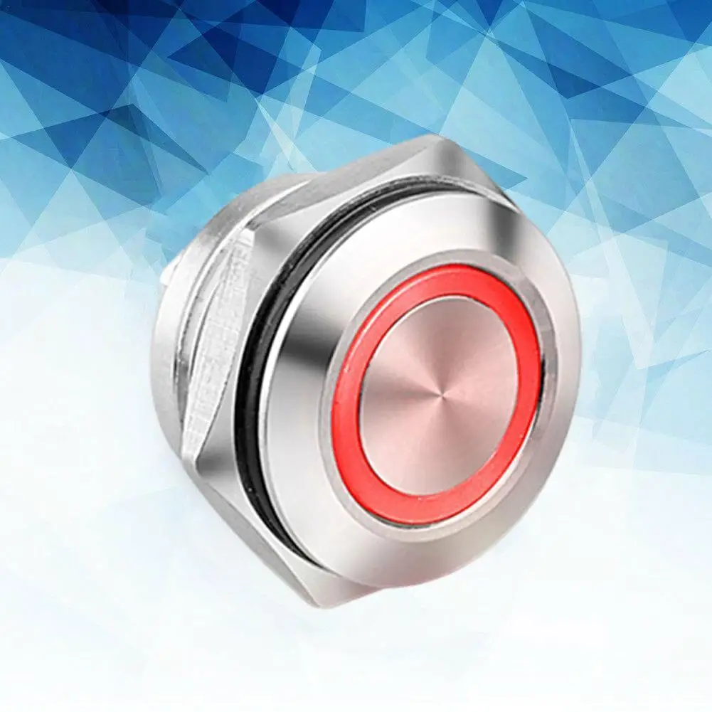

16 19 22mm Micro Current Metal Button Tact Switch Screw Pin Red 12 24V