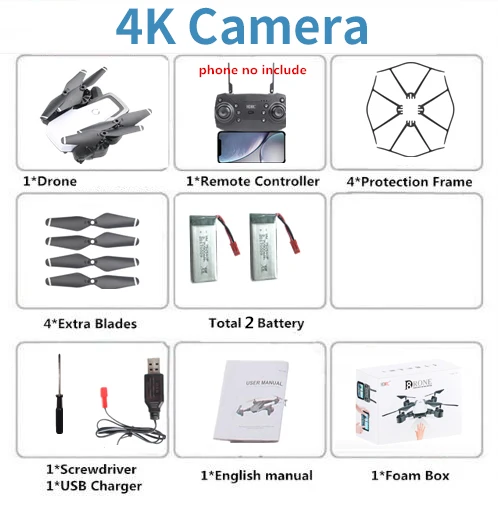 RC Дроны с камерой HD 1080P RC вертолет с высокой фиксацией RC Квадрокоптер с камерой Дрон профессиональные игрушки для детей# E - Цвет: White 4K 2B