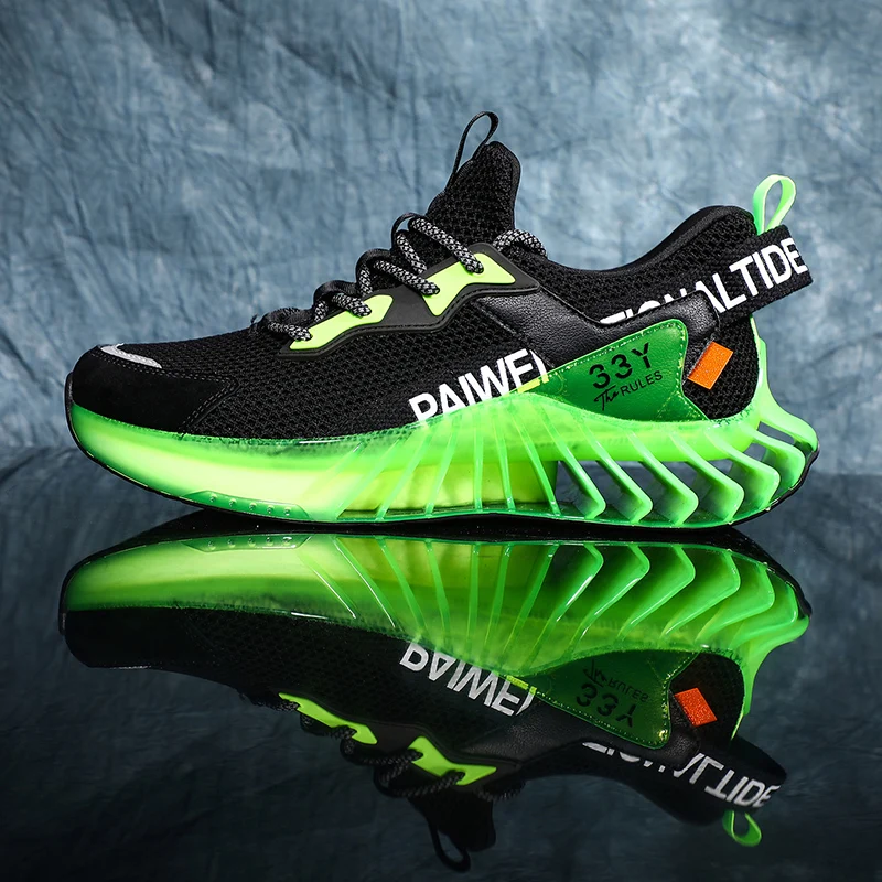 

Fluorescent Blade Running Sneakers for Men, Mesh Sports Shoes, Breathable, Outdoor Training, Stylist, Trendy,Blade