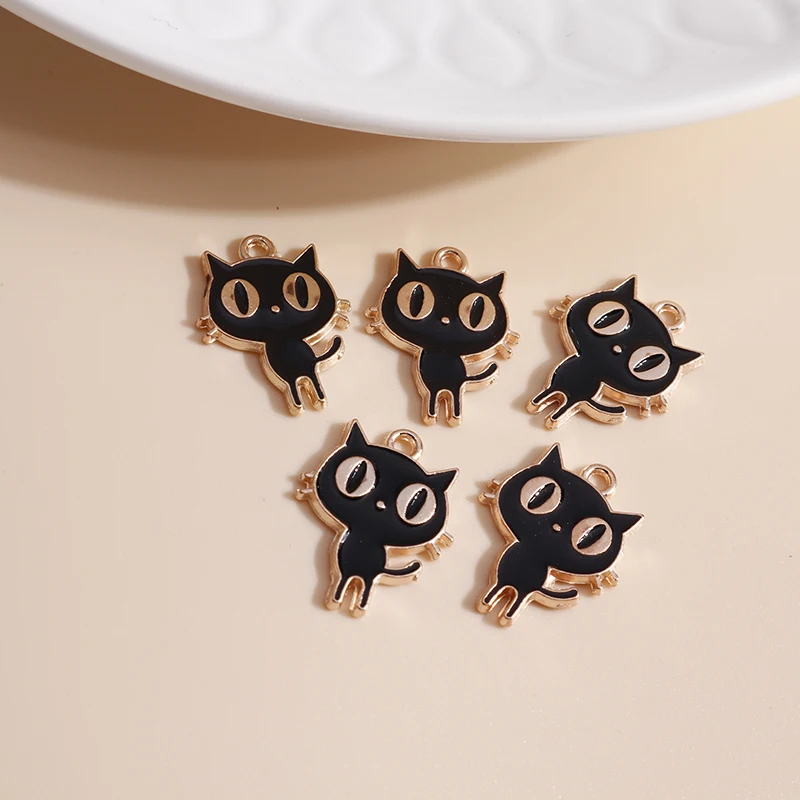 Эмалированные мини-подвески в виде кота сделай сам для ожерелий серег Кулонов