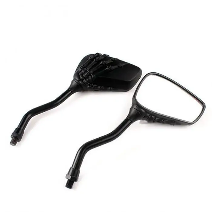 2 шт. мотоцикл Скелет Череп рук коготь Тень заднего вида зеркала 8 мм 10