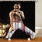 Водонепроницаемая душевая занавеска Freddie Mercury для ванной, с пользовательским принтом, нескользящий ковер, крышка, Набор чехлов для унитаза, набор ковриков для ванной