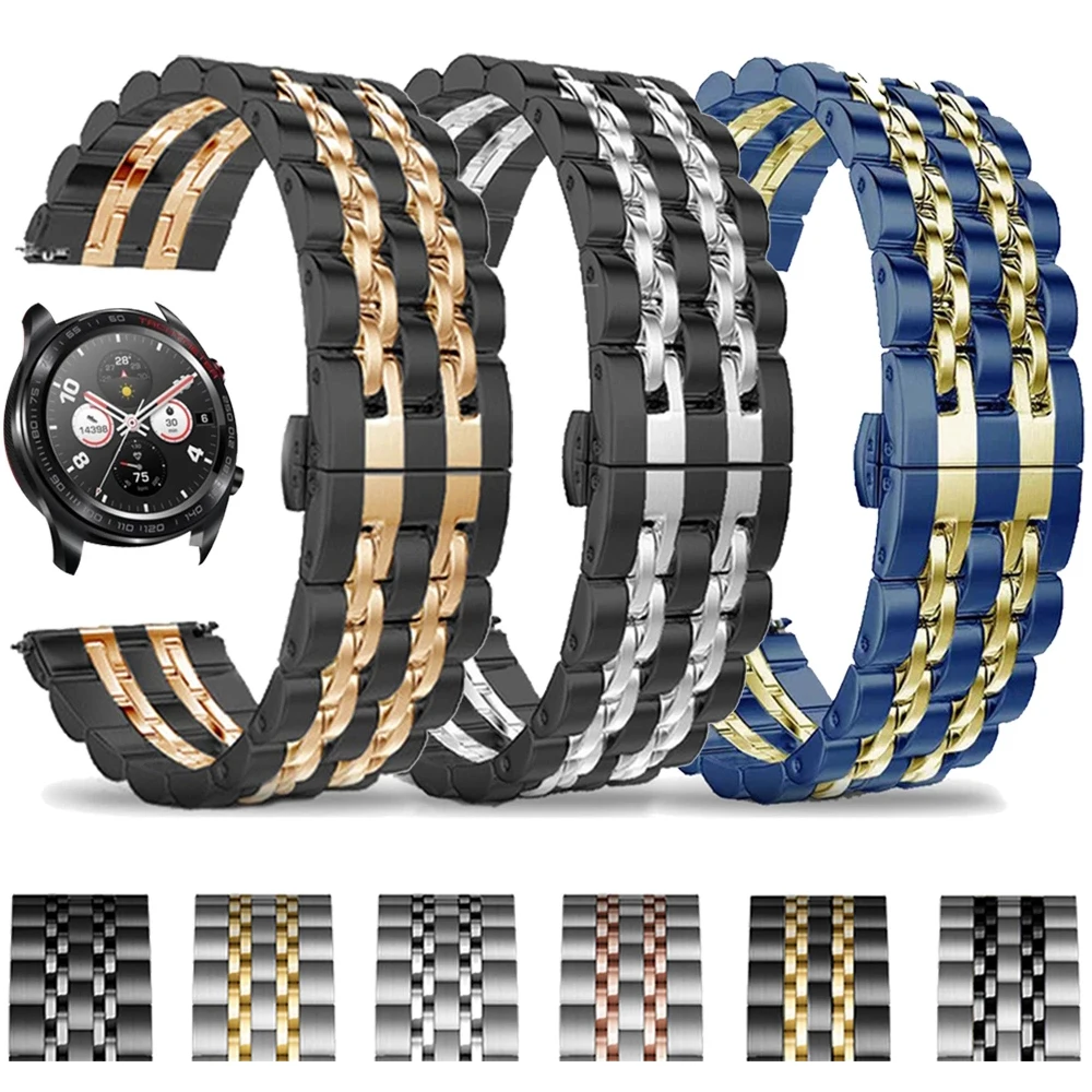 

New Metal Strap for HUWAEI Watch HONOR Magic 2 46mm 42mm Stainless Steel Watchband for HONOR Watch Wrist Band Bracelet 20mm 22mm
