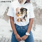 Футболка женская с изображением австралийской овчарки и коротким рукавом