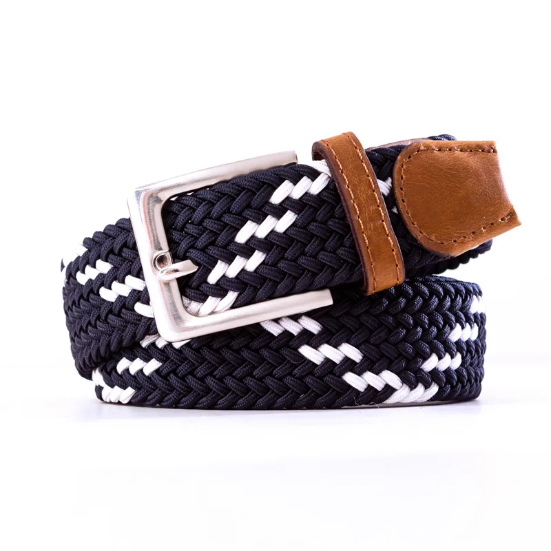 Эластичный эластичный пояс Холщовый тянущийся плетеный тканый кожаный ремень