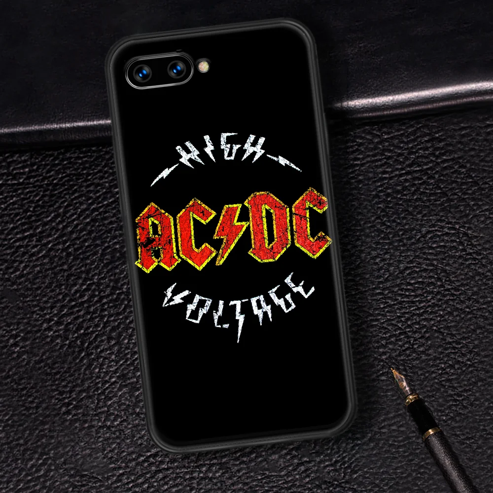 

AC DC Band Phone Case Cover Hull For HUAWEI Honor 6A 7A 7C 8 8A 8S 8x 9 9x 10 10i 20 Lite Pro black Hoesjes Soft Back Silicone