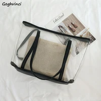 transparent bags women large capacity composite son mother bag water proof simple ins fashion womens korean style tote pouch new