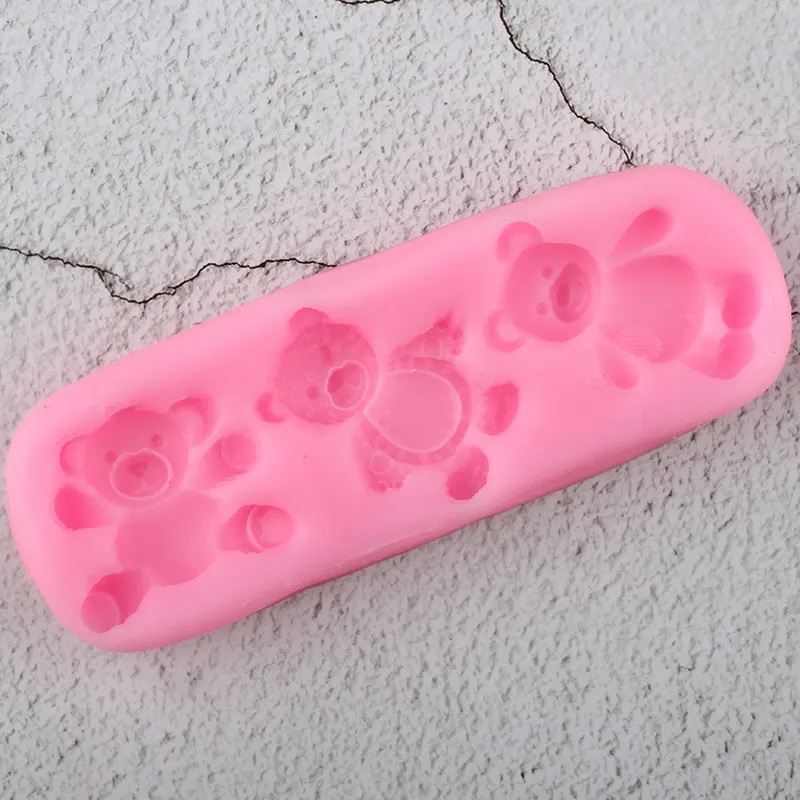 3D милые силиконовая форма Медведь Шоколадные Конфеты Смола глина формы для мыла