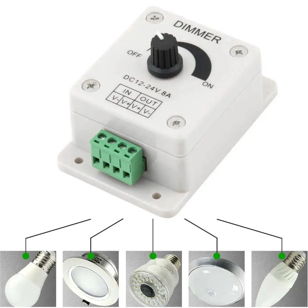 Светодиодный диммер постоянного тока 12 V 24 8A Регулируемая яркость лампы Газа