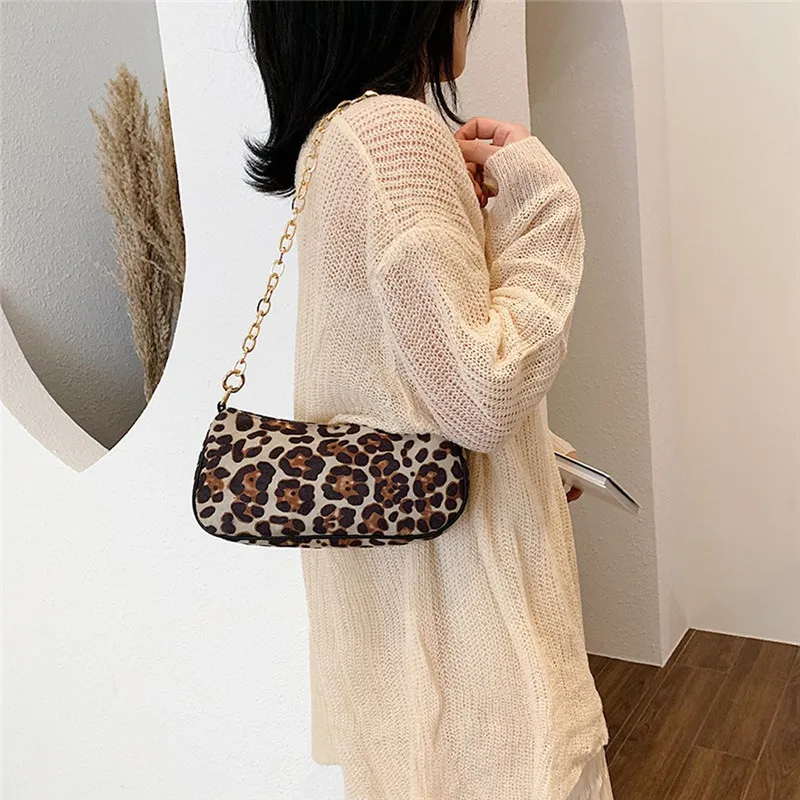 Леопардовые сумки для багета женщин 2019 Модные Сумки из искусственной кожи