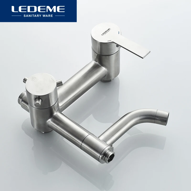 LEDEME Shower Faucet Bathroom Rainfall Bath Cabin Mixers Swivel Spout Waterfall Stainless Steel Tap Faucets L72401 | Обустройство