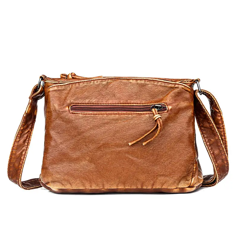 Retro Women Crossbody Shoulder Bags For Handbag Female Soft Washed Leather Purses and Handbags Messenger Sac A Main | Багаж и сумки