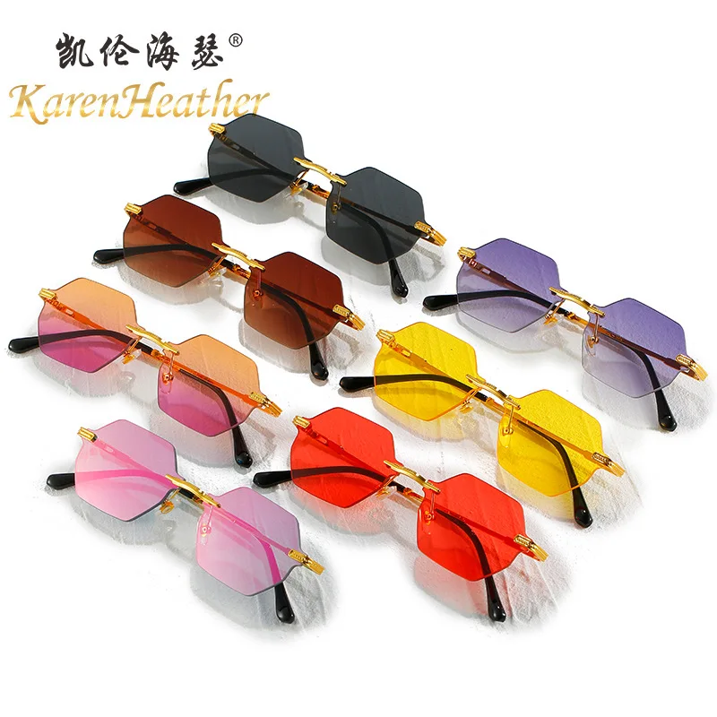 

Fashion Ocean Color Farme Sunglasses Personality Polygonal Brand Design Anti-ultraviolet UV400 Sunglasses for Adult,Women,Men