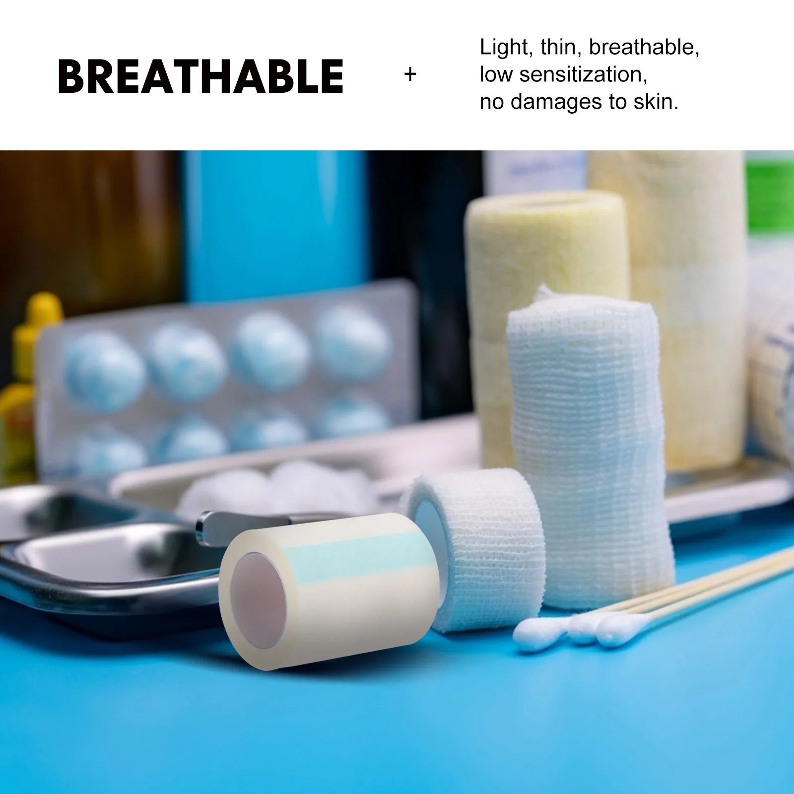 

1 Set 4 Rolls Medical Tape Pressure for Sensitive Skin Practical Surgical Tapes