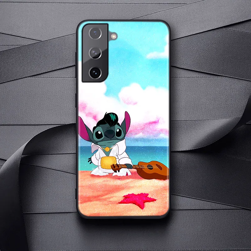 Soft Black Cover Lilo Stitch Cartoon For Samsung Galaxy S22 S21 S20 FE Ultra S10 S10e Lite S9 Plus Pro Phone Cas