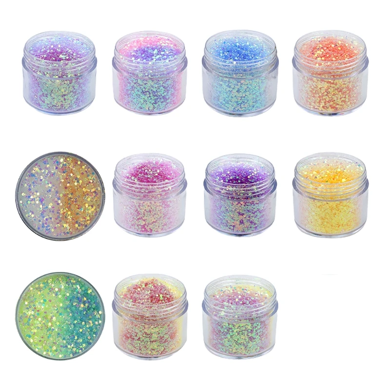 

1 Bootle Holographic Chunky Glitter Powder Sequins Nail Art Stickers Decorations UV Resin DIY Crafts Jewelry Filling