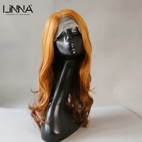 linna long wave synthetic lace front wig for women l part lace honey gold blonde wigs heat resistant soft hair cosplay wigs