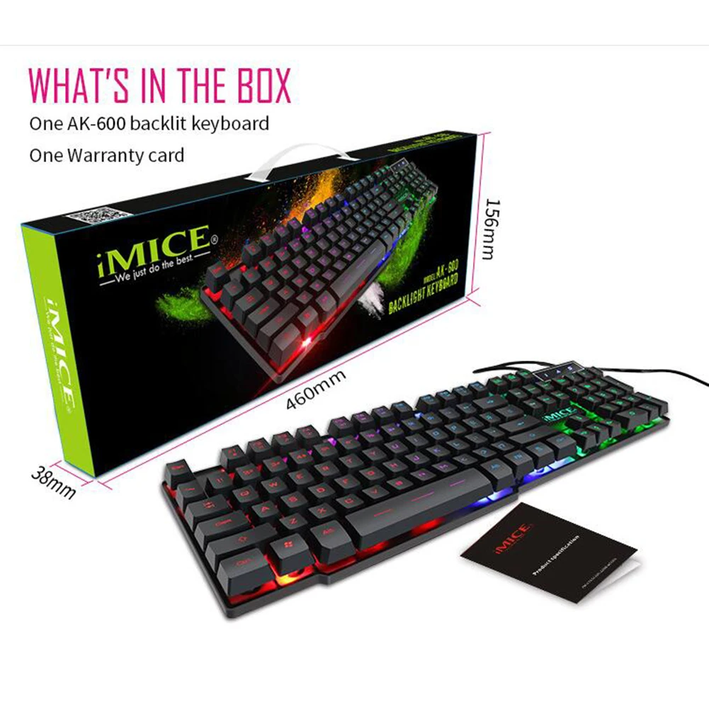 

Gaming Keyboard USB Wired Keyboard LED Backlit 104 Keys Mechanical Keyboard 19 Keys Anti-Ghosting