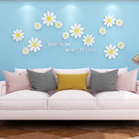 Creative Daisy 3D Wall Stickers Living Room Sofa TV Background Wall Stickers Bedroom Bedside Decorative Wall Stickers