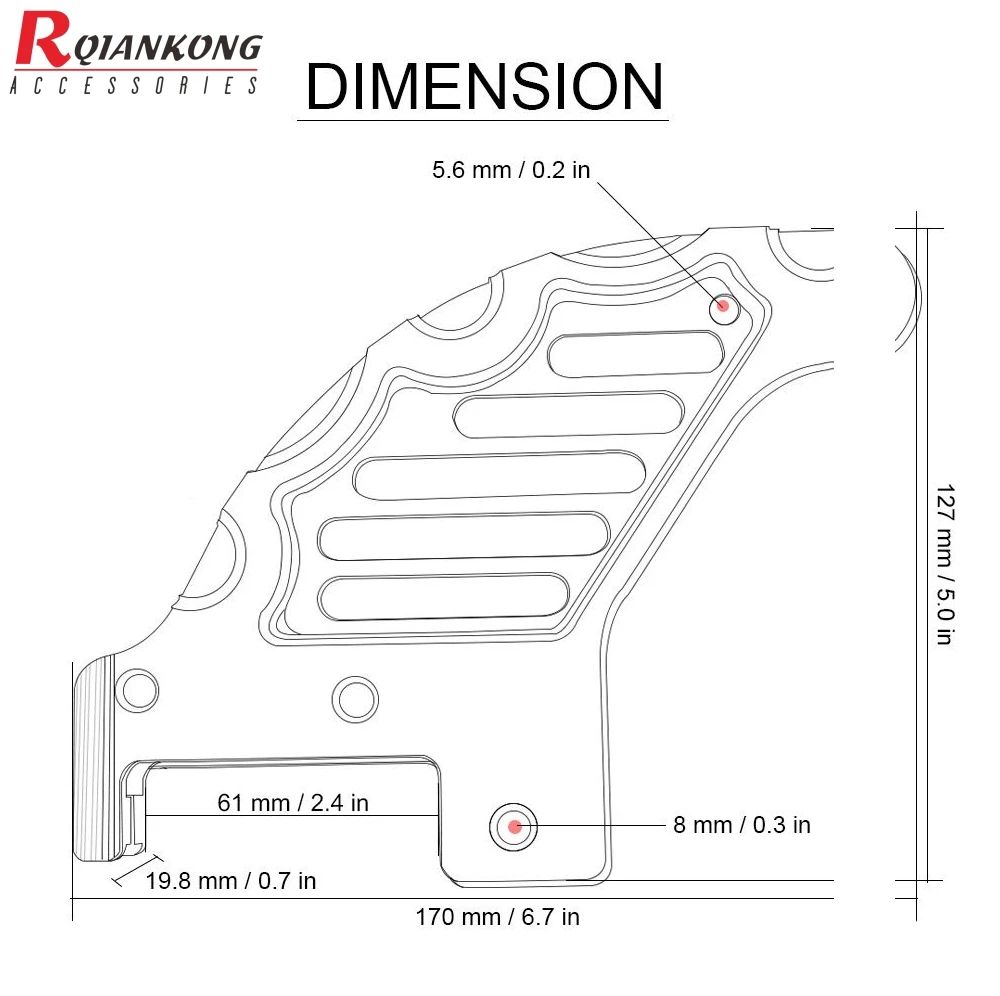 

Motorcycle Accessories Motocross Rear Brake Disc Guard Potector For 150xc 200XC 250XC 300XC 450XC 525 XC 450 EXCR/XCRW 2008