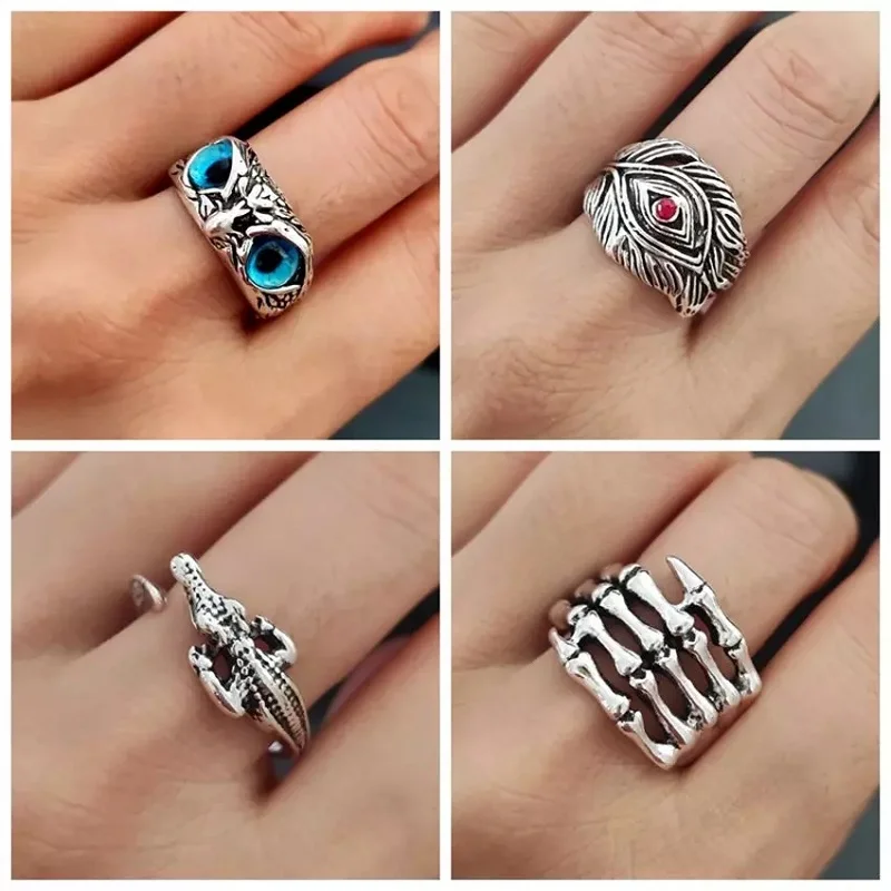 кольца панк для женщин кольцо женское мужское 50 шт.винтажное в стиле змея лягушка