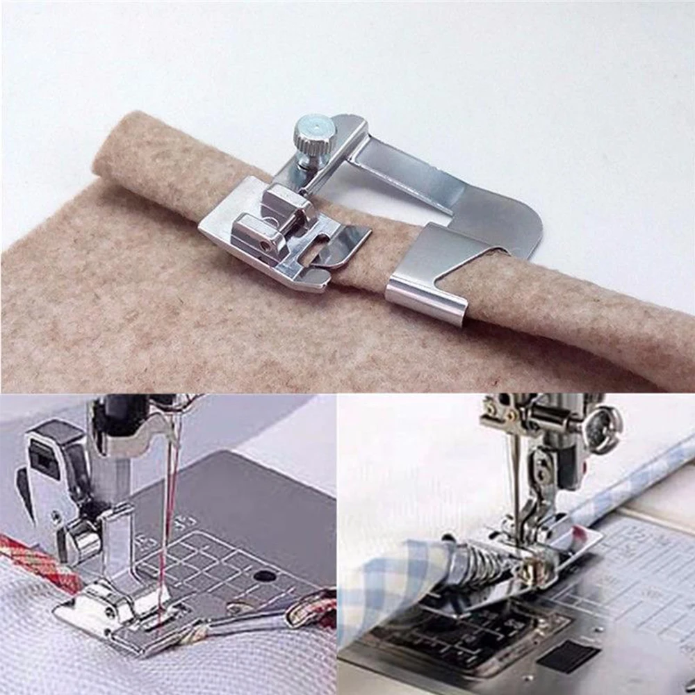 

3Pcs Domestic Sewing Machine Foot Presser Rolled Hem Feet Set 4/8 8/8 6/8 For Low Shank Household Sewing Machine Accessories