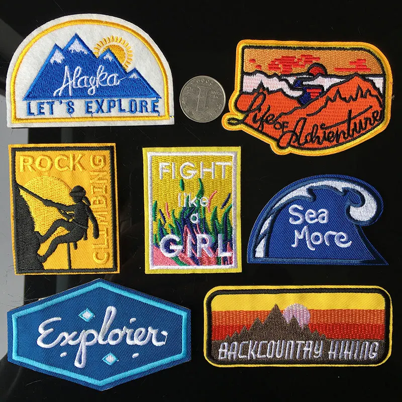 

50pcs/Lot Embroidery Patches Letters Clothing Decoration Accessories Weird Stuff Western Style Diy Iron Heat Transfer Applique