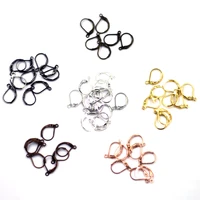 50pcs french lever ear hook wire setting base hoops earring clip copper silver gold bronze color for jewelry diy finding 16mm