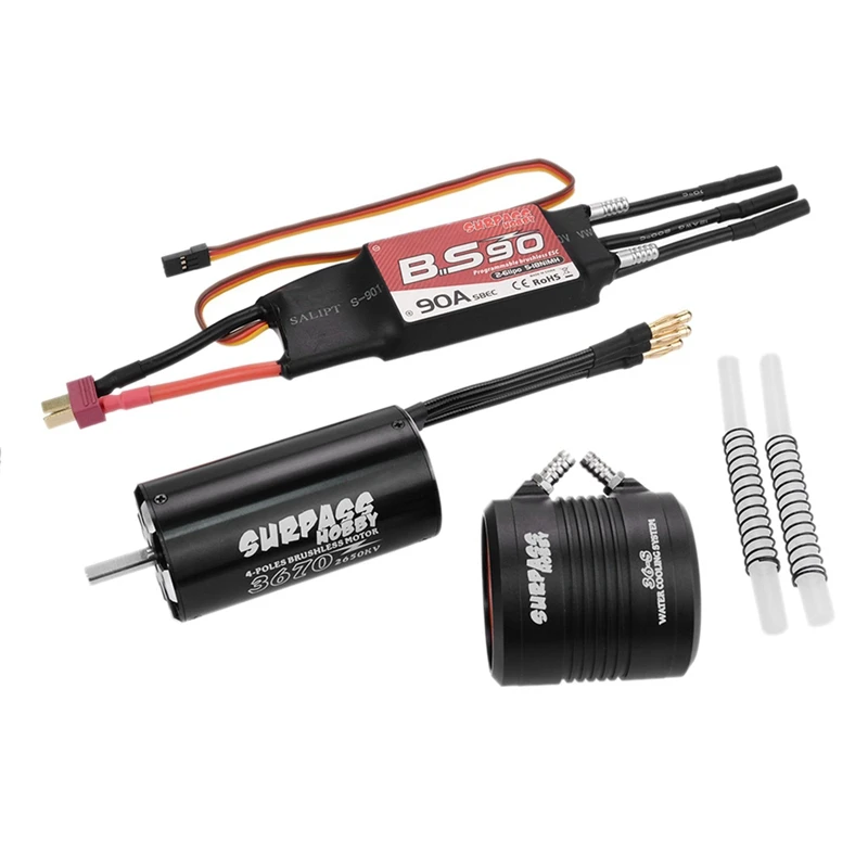 

SURPASS HOBBY Moteur 800-1000mm RC Boat Parts Brushless Motor 90A ESC Water Cooling Jacket RC Boat Motor