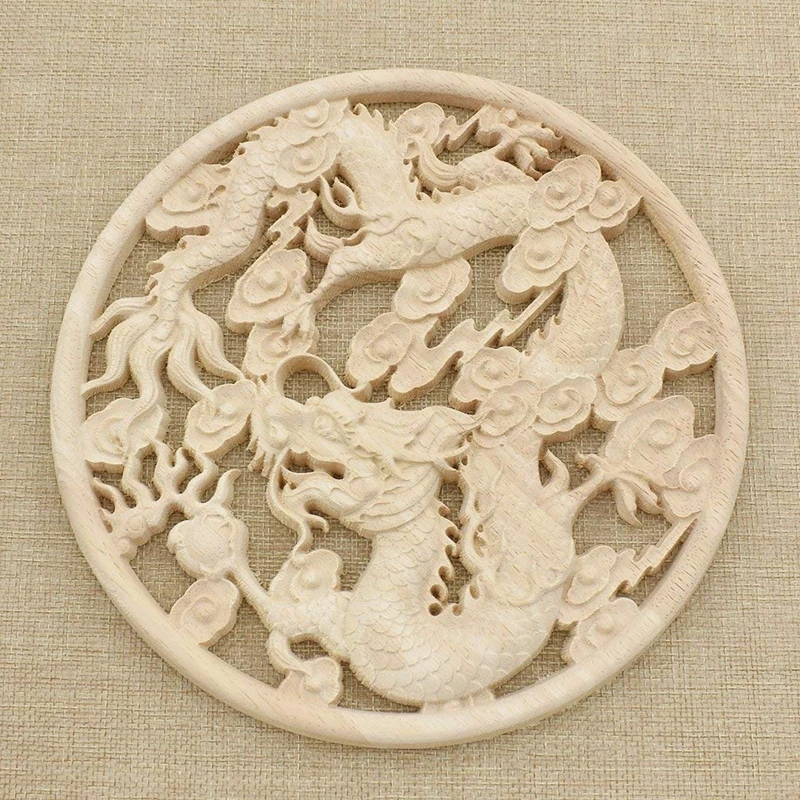 Настенный светильник деревянный скульптурный Дракон Летающий шкаф двери