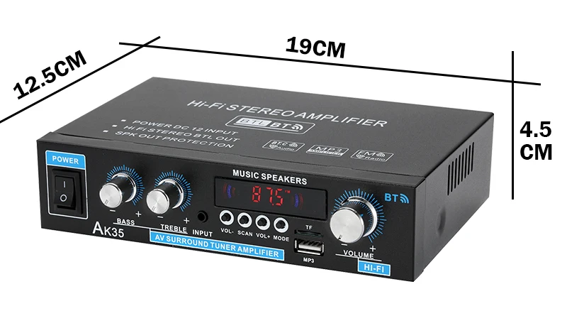 Домашние цифровые Усилители звука AK35 800 Вт 110-240 В усилитель басов bluetooth Hifi FM USB