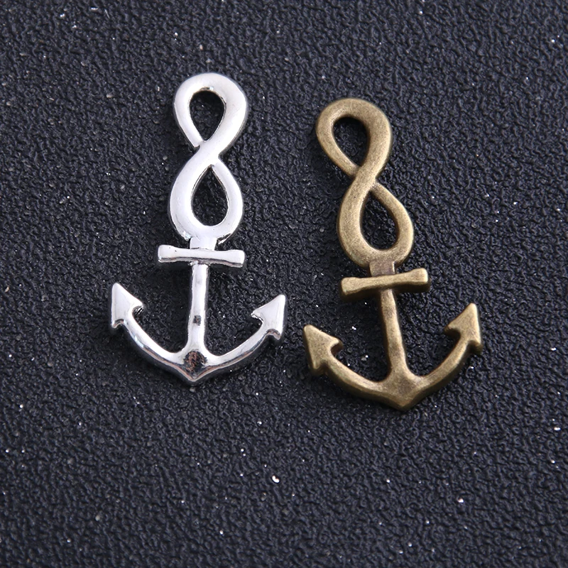 6 шт. 21*41 мм два цвета винтажные морские якорь подвески металлические трендовые
