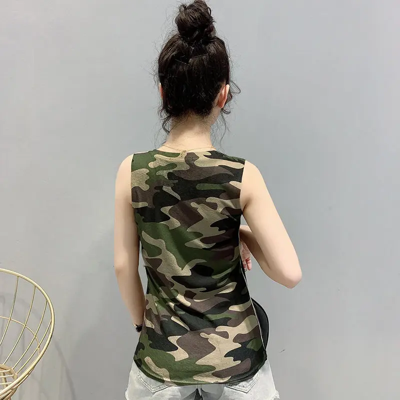 

Summer new fashion outer wear vest women loose sleeveless t-shirt all-match blouse large size inner vest women