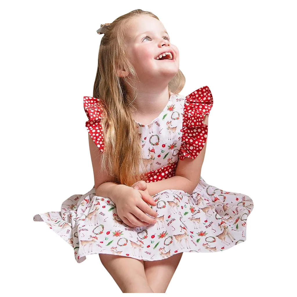 Новорожденные девочки рождественские детские платья для девочек снеговик с