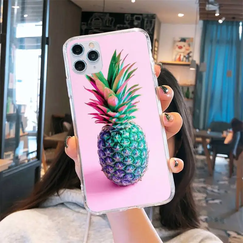 

Pineapple Phone Case Transparent for iPhone 6 7 8 11 12 s mini pro X XS XR MAX Plus se cover funda shell