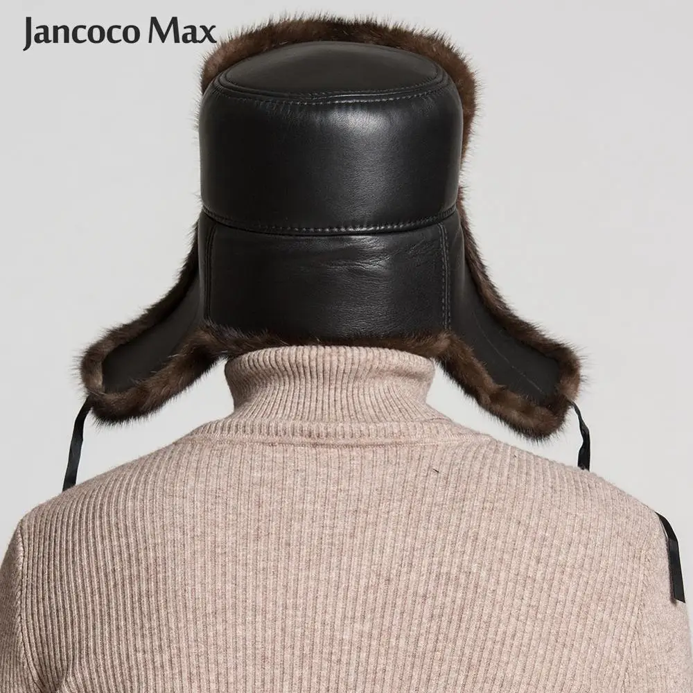 Jancoco Max меховые шапки для мужчин новинка натуральный мех норки с натуральной