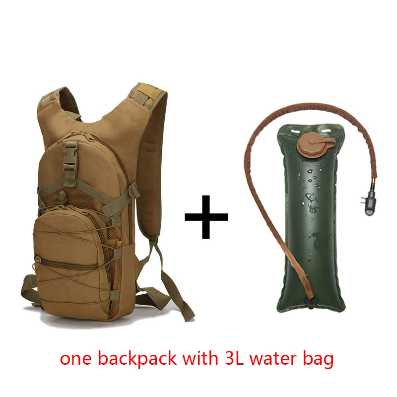 khaki with water bag Армейский тактический рюкзак для воды, военный рюкзак для воды для мужчин, туристический велосипед рюкзак для мочевого пузыря, без сумки для воды - Цвет: khaki with water bag