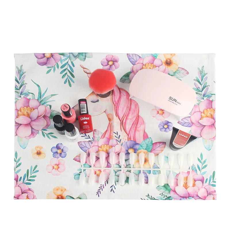 Моющийся льняной коврик для стола в японском стиле дизайна ногтей салонный