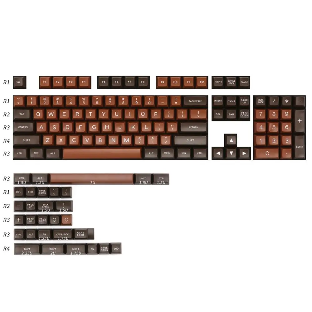 MAXKEY chocolate SA keycaps ABS Double shot 134 клавиш для механической клавиатуры mx|Клавиатуры| |