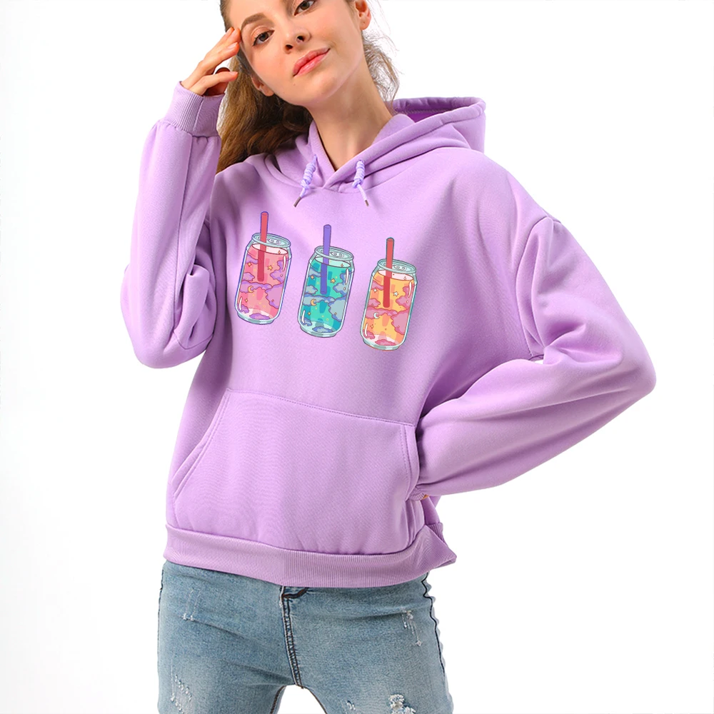 Women Sweetshirts Korean Ulzzang Hoodie 90s Cartoon Printing Sweatshirt Thick Hoodies Women Cute Oversized Sweatshirt with Hood