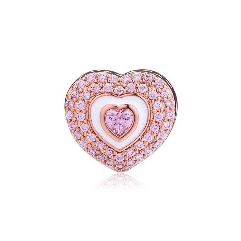 

Free Shipping Hearts on Hearts Charm Sterling Silver Jewelry For European Bracelets Woman DIY Beads For Jewelry Making
