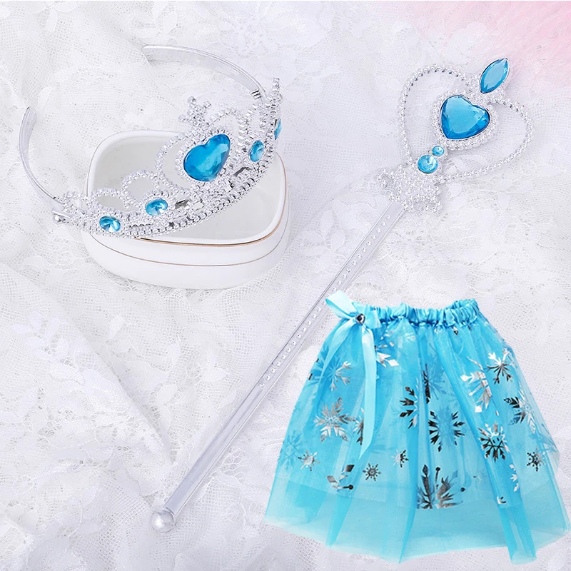 Платье принцессы аксессуары коронки палочки юбка игрушки для девочек вечерние