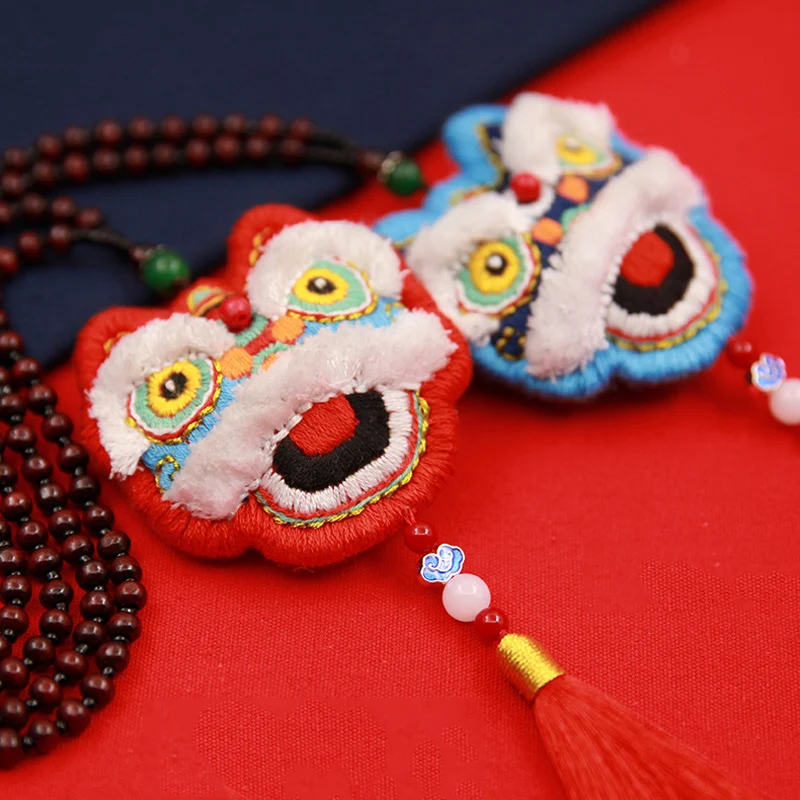 Китайский амулет удача Тигр Лев Дракон ожерелье DIY рукоделие легко вышивка набор